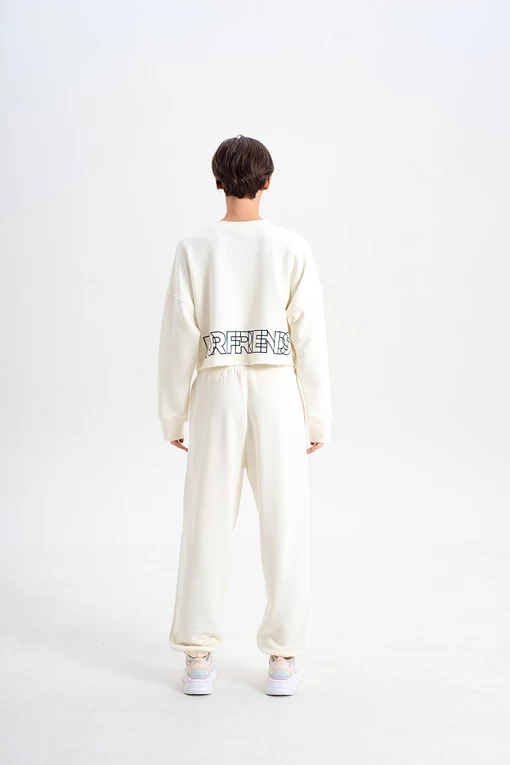 Штаны FRND FOR FRIENDS Spicy Pants с акцентым двойным поясом молочного цвета