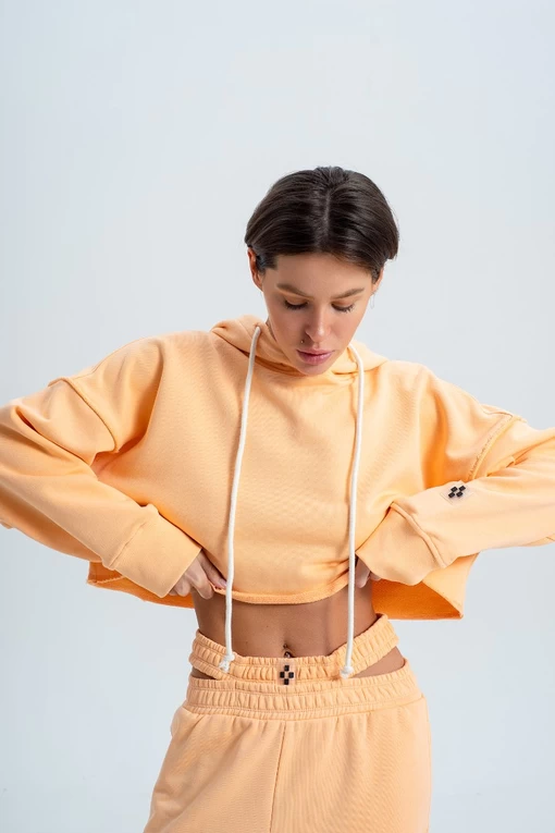 Штаны FRND FOR FRIENDS Spicy Pants абрикосового цвета с акцентным двойным поясом