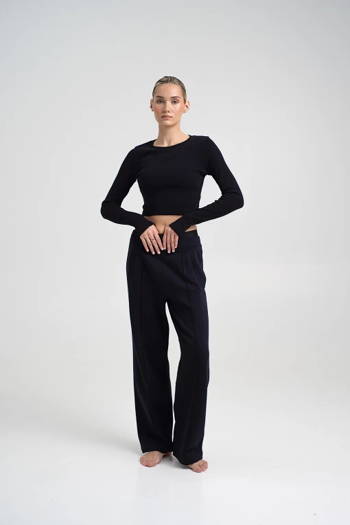 Кроп-топ FRND FOR FRIENDS Middle longsleeve з довгим рукавом чорного кольору