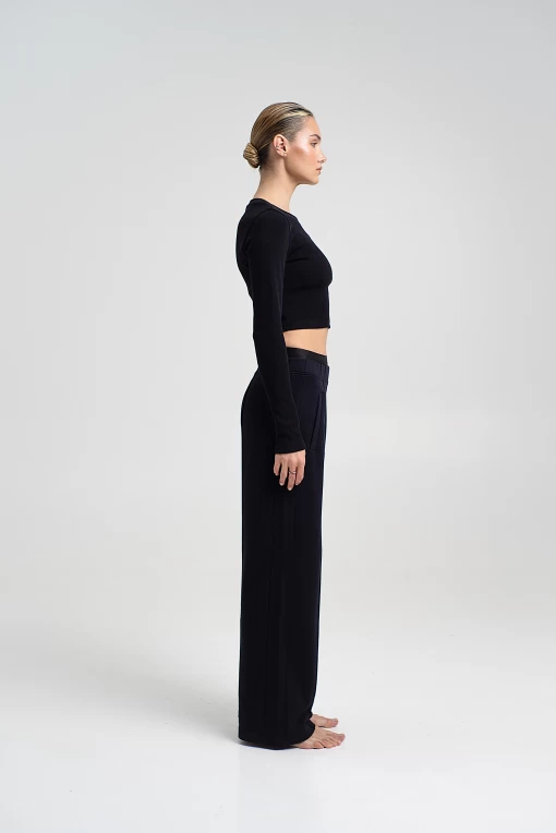 Кроп-топ FRND FOR FRIENDS Middle longsleeve з довгим рукавом чорного кольору