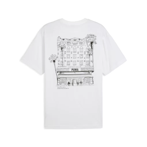 Футболка мужская PUMA GRAPHICS Hotel Relaxed Tee белого цвета