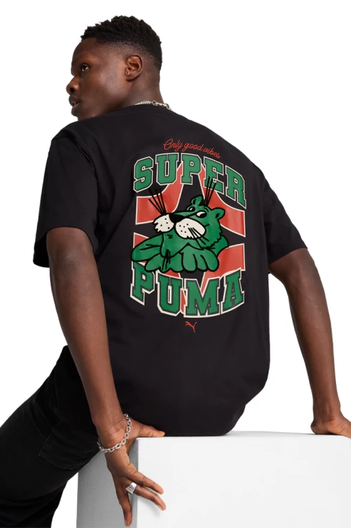 Футболка чоловіча PUMA GRAPHICS Super Puma Tee PUMA Black