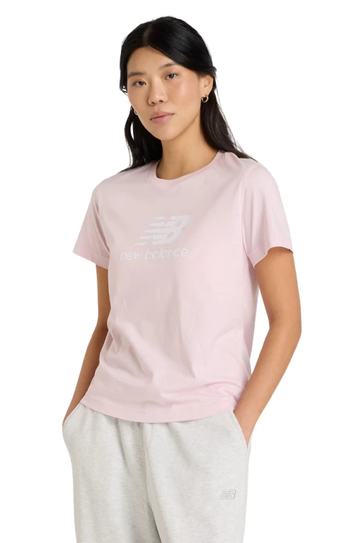 Футболка жіноча New Balance Sport Essentials Jersey Logo рожевого кольору