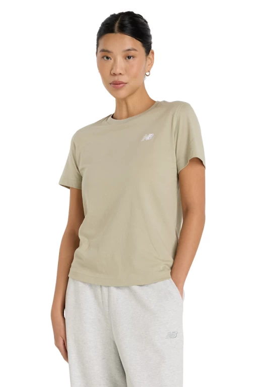 Футболка жіноча New Balance Sport Essentials Jersey оливкового кольору