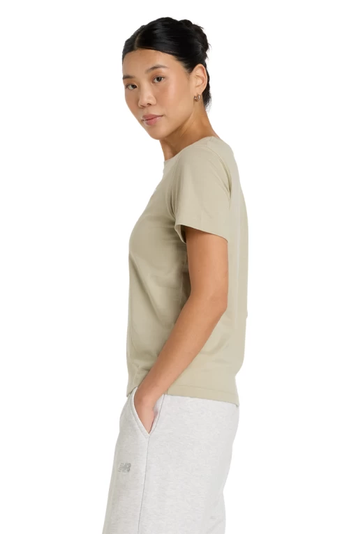 Футболка жіноча New Balance Sport Essentials Jersey оливкового кольору