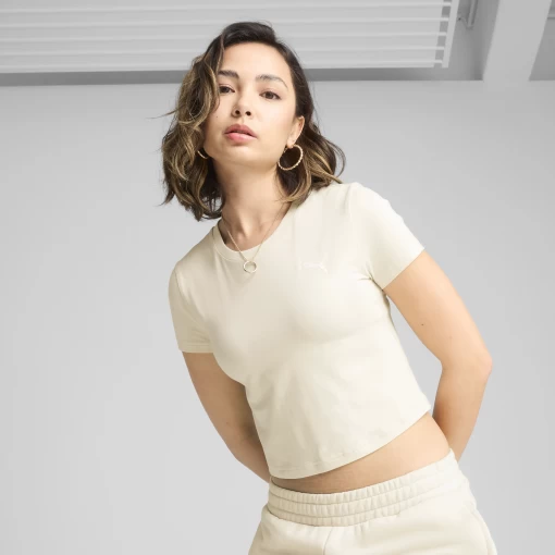 Футболка женская PUMA WARDROBE ESS Baby Tee Alpine Snow