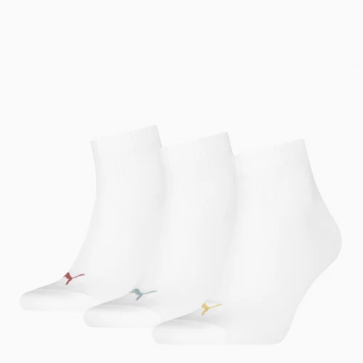 Шкарпетки PUMA UNISEX QUARTER PLAIN 3P white combo білого кольору