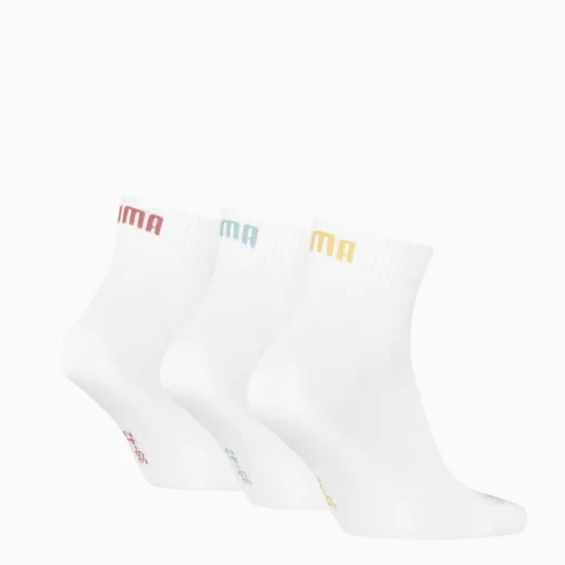 Шкарпетки PUMA UNISEX QUARTER PLAIN 3P white combo білого кольору