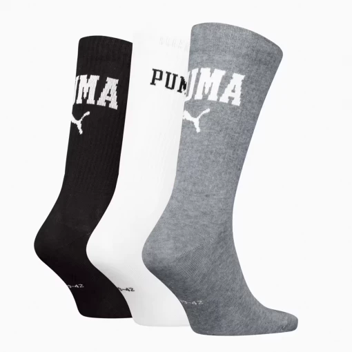 Шкарпетки PUMA UNISEX LOGO CREW 3P Сірий / Білий / Чорний