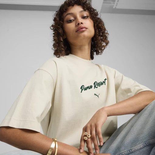Футболка PUMA PREMIUM ESS Graphic Tee Unisex білого кольору