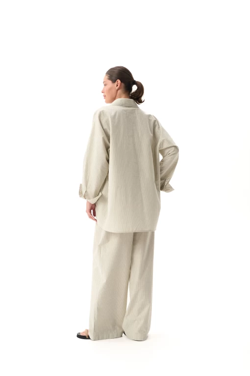 Сорочка FRND FOR FRIENDS Fancy Shirt Strip жіноча оливкового кольору