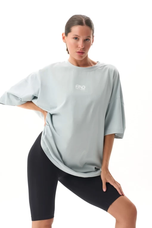 Футболка FRND FOR FRIENDS Volume женская серо-голубого цвета